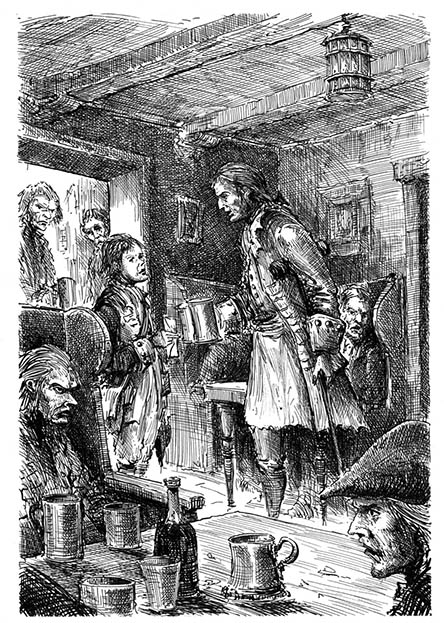 Ian Miller | Jim meets Long John Silver in the Spyglass Inn